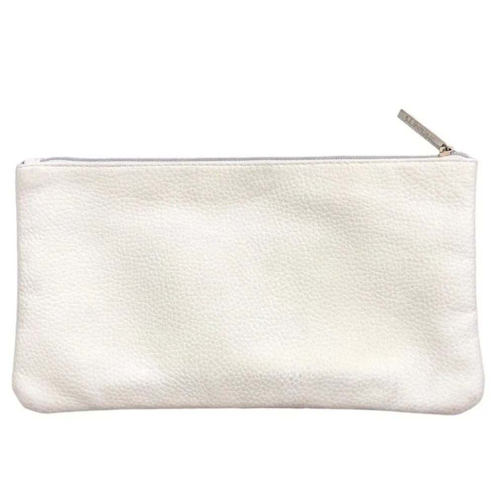 Clinique White Faux Leather Cosmetics Case